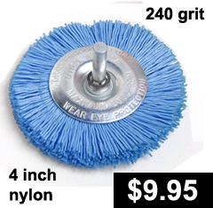 Blue nylon abrasive brush 240 grit